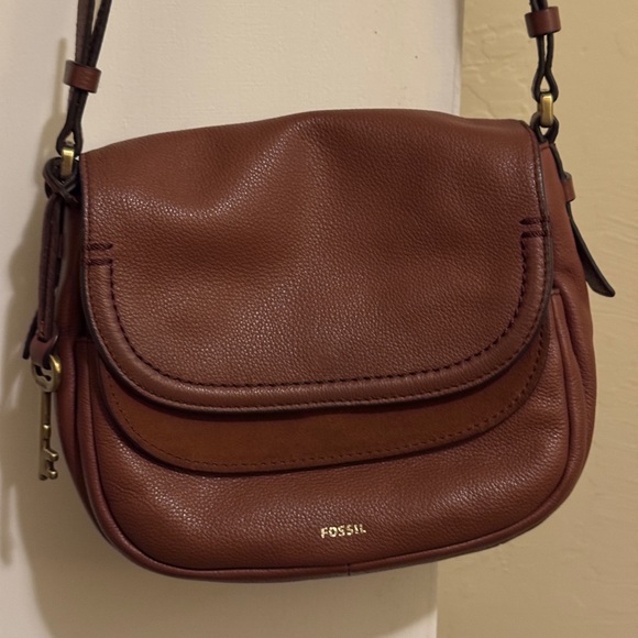 Fossil Women's Tan Leather Crossbody Bag - Picture 1 of 9